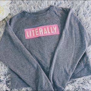 Cropped heather grey sweatshirt